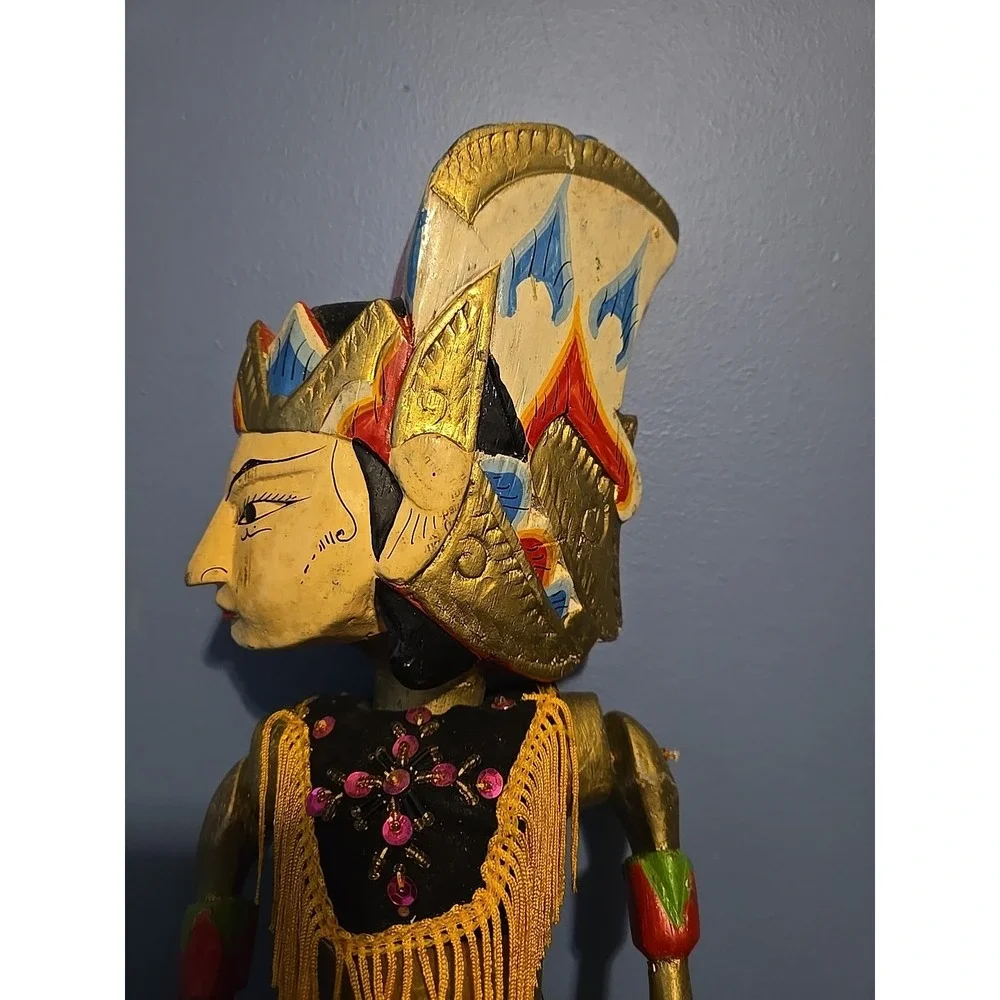 Wayang Golek Ramayana Wooden Bali Puppet Indonesia Asian Stick Puppet Marionette